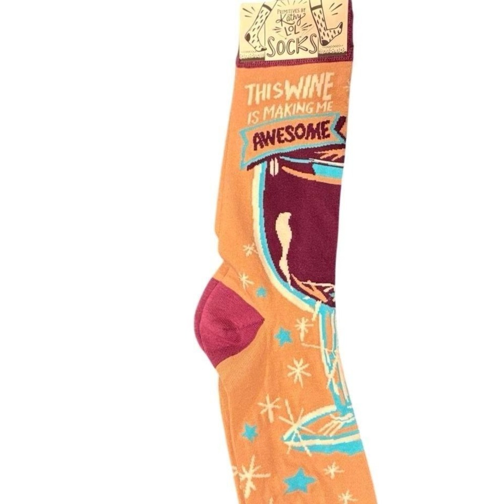 Primitives‎ by Kathy LOL Socks Orange Wine Is Making Me